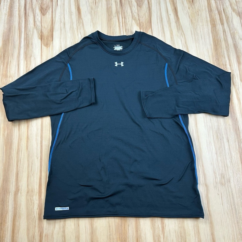 Under Armour Base 2.0 Mens XL Black Waffle Thermal Long Sleeve ColdGear Top